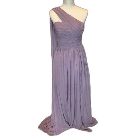 NWOT One Shoulder Formal Dress Prom Bridesmaid Size 2 Lavender Purple Gown - Picture 1 of 8